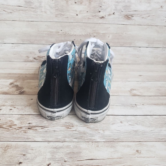 VANS Llamas Sk8-Hi Zip. Size 2.5, Delphinium Blue and White. - Picture 4 of 4